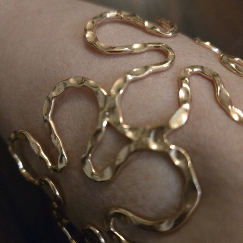Ancient Greek bracelet new gold-colored stainless steel