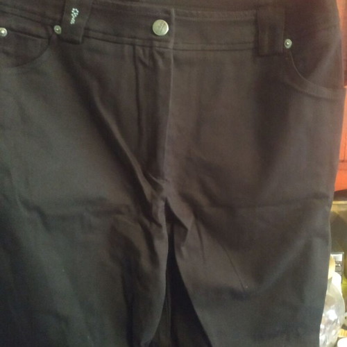 Women's pants new, winter cotton with lycra, size 50, dark purple
