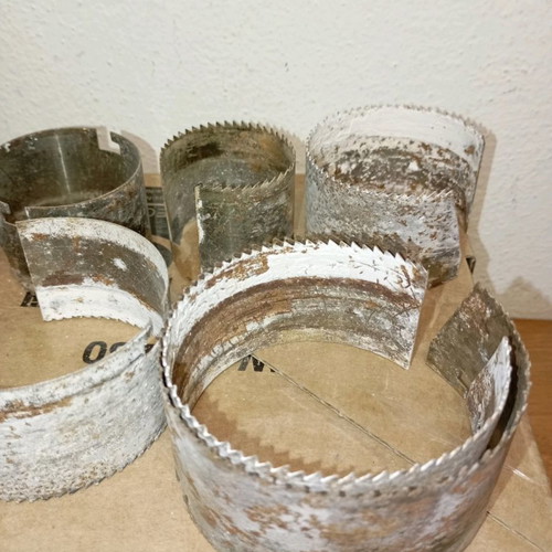 Set of 7 used hole saws