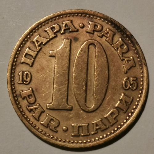 Yugoslavia 10 Para Coin 1965 like new