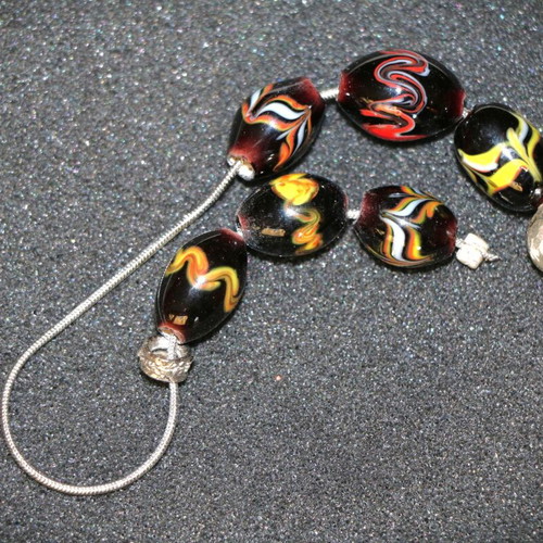 Begleri Murano crystal beads, sterling silver 925, handmade, INDICO JEWELLS