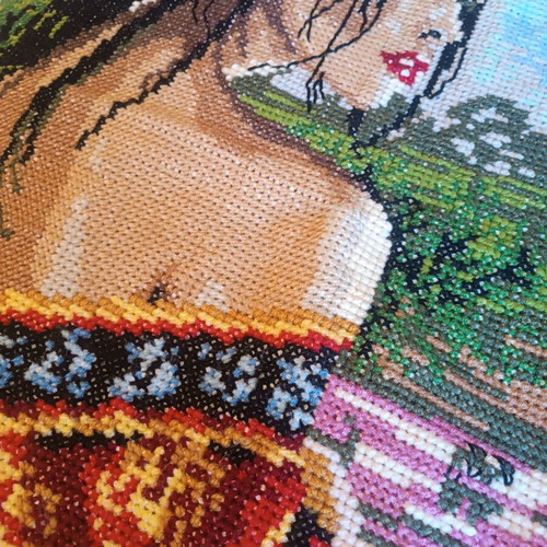 Handmade needlepoint in like-new condition