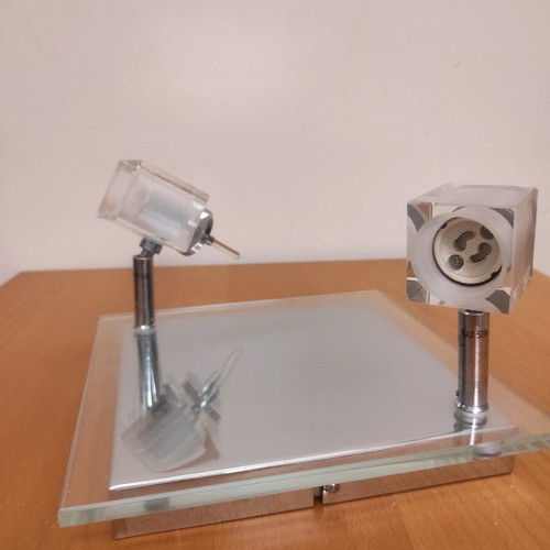 New double glass ceiling spotlight GU10 with nickel base and adjustable head