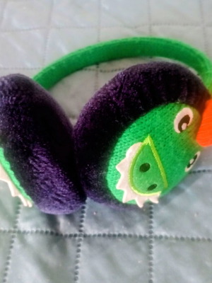 Ear warmer for kids like new, green and colorful