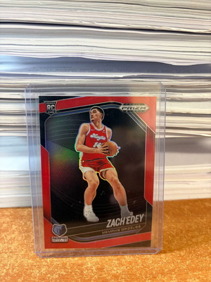 2024-25 Prizm Black Zach Edey RC Red Prizm Rookie κάρτα καινούργια