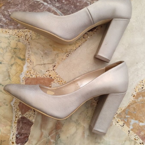 Katia Shoes women's pumps used, 10 cm heel, size 36, gold and silver