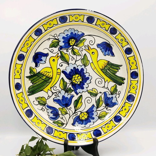 Vintage traditional Spanish hand-painted plate used