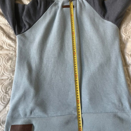 Naketano hoodie used, gray and turquoise, size L