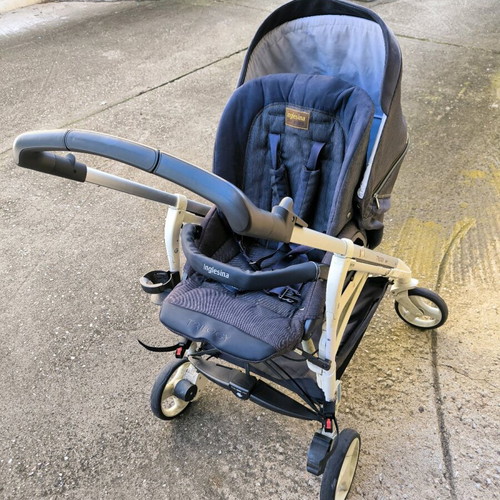 Iglesina Blue Jeans stroller used with all accessories