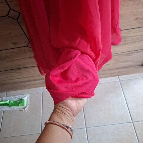 Angel Eye evening dress, fuchsia red with halter neck