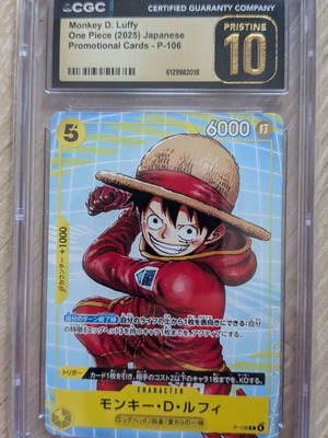 D. Luffy Promo Card P-106 CGC Pristine 10 ιαπωνική έκδοση σαν καινούργιο