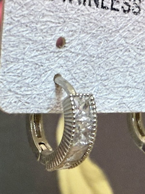 Earrings new, silver color