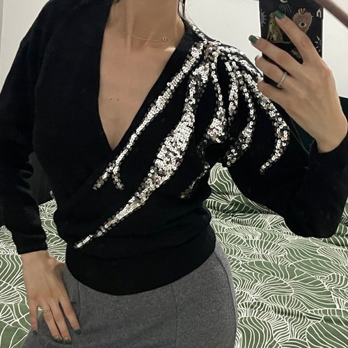 Elegant black blouse like new, size S