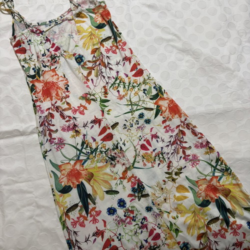 Bershka floral long dress with straps, XS