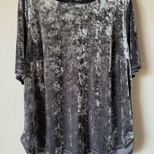 Velvet blouse large gray like new