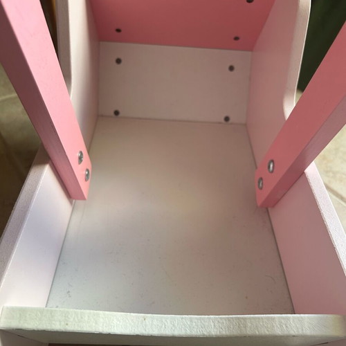 Wooden Doll Pram and Baby Walker used, pink