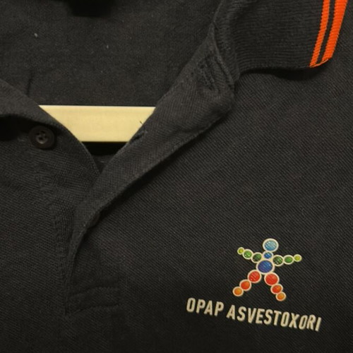 Men's OPAP polo used, size Small, blue