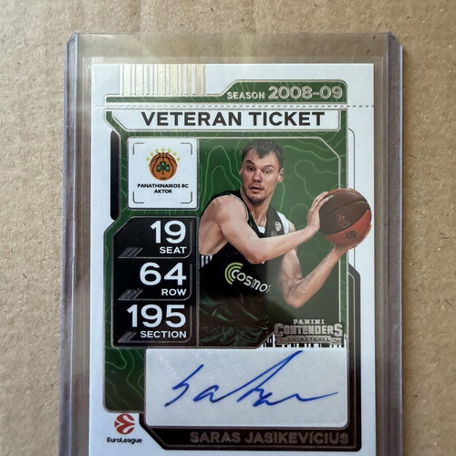 Panini EuroLeague Contenders Saras Jasikevicius autograph card like new
