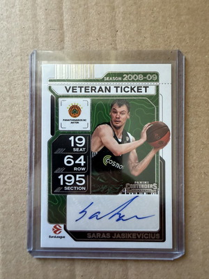 Panini EuroLeague Contenders κάρτα με αυτόγραφο Saras Jasikevicius σαν καινούργιο