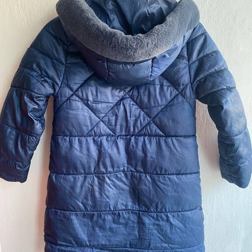 Mayoral kids padded coat 6 years 116cm blue winter with fur used