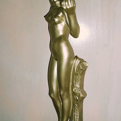 Female statue 44cm gold, like new, alabaster