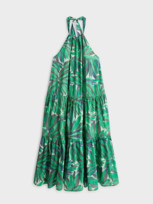 Oysho long summer maxi dress with tropical print