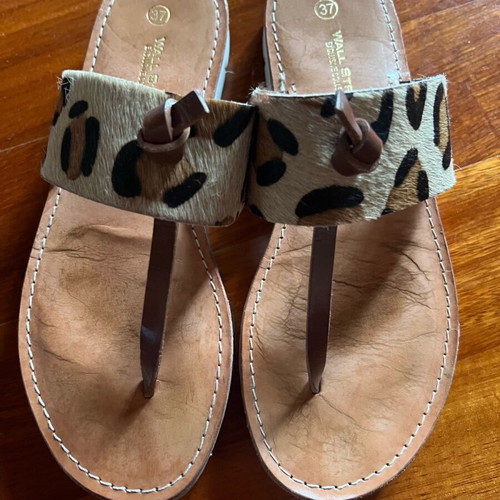 Wall Street women's sandals used, pony animal print, size 37