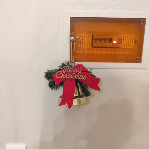 Christmas bell used, 11 cm height, 10 cm diameter