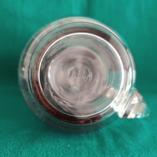 Bohemian glass beer stein with pewter lid like new