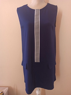 Ρετρό φόρεμα navy blue L μεταχειρισμένο, άριστο χωρίς φθορές