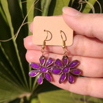 Handmade earrings new, purple and gold