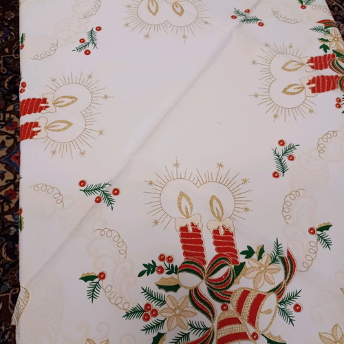 Christmas table linens new, set of 3 square tablecloths