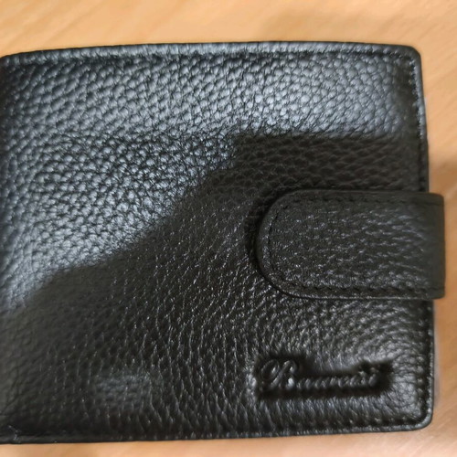 Boweisi Black Leather Men's Wallet New