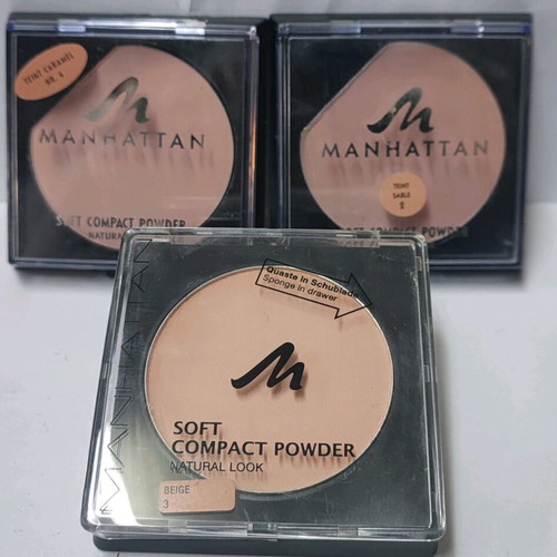Manhattan compact powder new, set Teint Caramel no4 and Beige no3