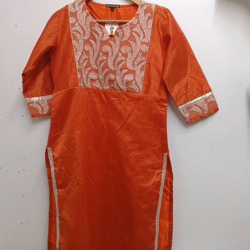 Women's Indian dress new, orange with embroidery