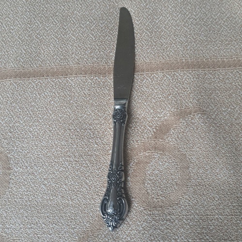 Vintage stainless steel knife and fork set Japan used, floral design