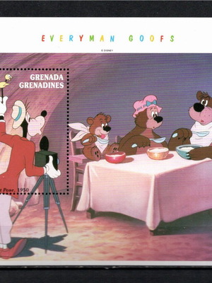 Φεγιέ γραμματόσημο Disney Cartoon ασφράγιστο, λουξ, Γρενάδα 1992
