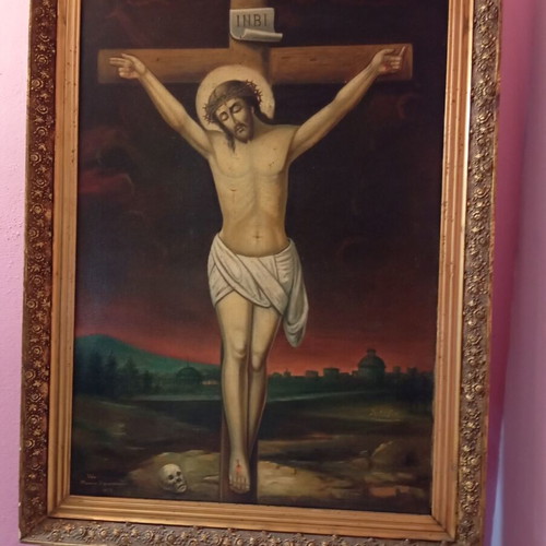 Handmade oil painting of Christ 1956 like new