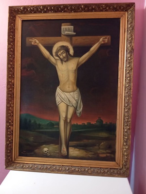 Handmade oil painting of Christ 1956 like new