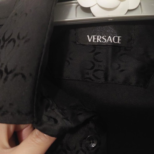 Versace velvet black shirt used, size 41-42, slim fit