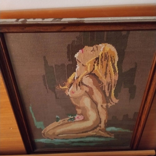 Embroidered textile painting, 67x53.5 cm