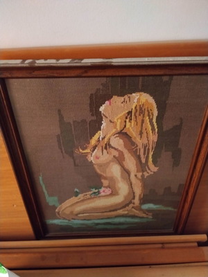 Embroidered textile painting, 67x53.5 cm