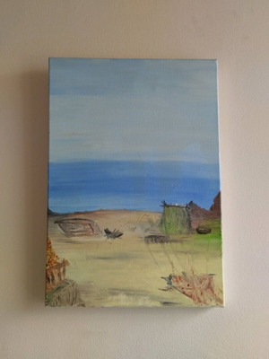 Canvas painting 35x50cm like new without frame