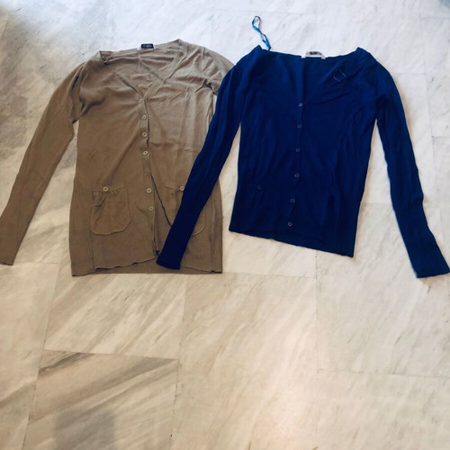 Pull and Bear thin spring cardigans, beige and blue, size M