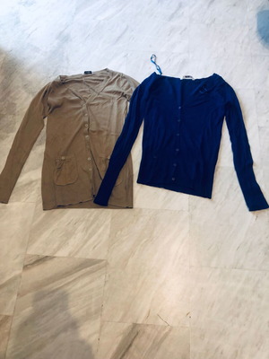 Pull and Bear thin spring cardigans, beige and blue, size M