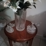 Σετ Ανθόδοχειο με δύο διακοσμητικά μεταχειρισμένο, κρυστάλλινα