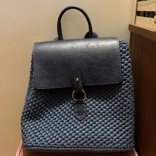 Handmade blue backpack bag