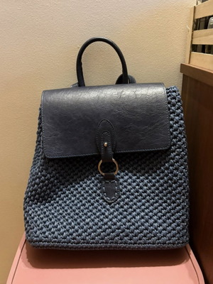 Handmade blue backpack bag