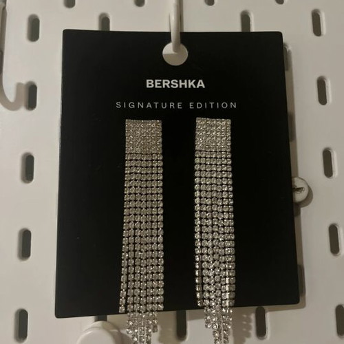 Large earrings with silver zirconia like new