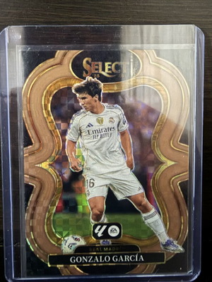 2025-26 Select La Liga Gonzalo Garcia Mezzanine Bronze Checker card new, Real Madrid